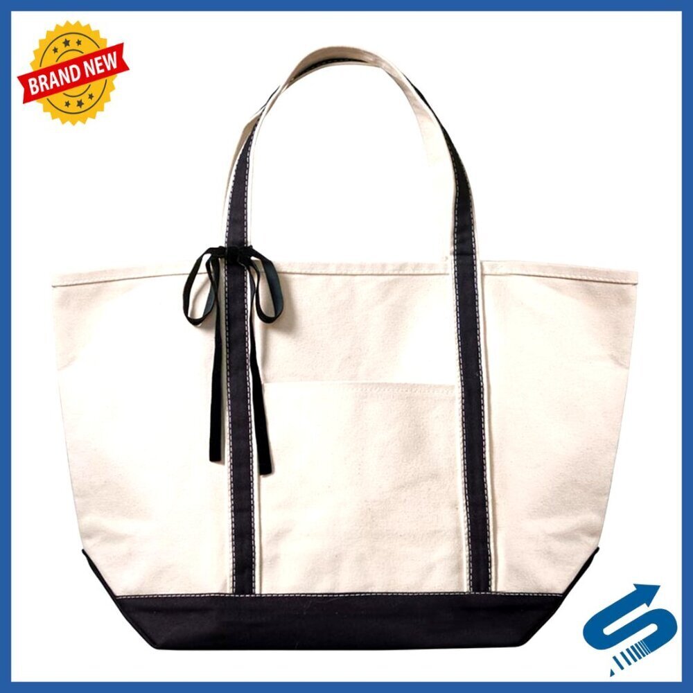 Canvas Tote Bag with Leather Handles Oversized Chic Minimal Everyday Carry